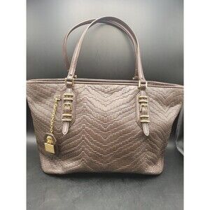 Ralph Lauren Brown Woven Leather HandBag Purse
